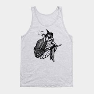 Coffee Witch on Broom Tank Top